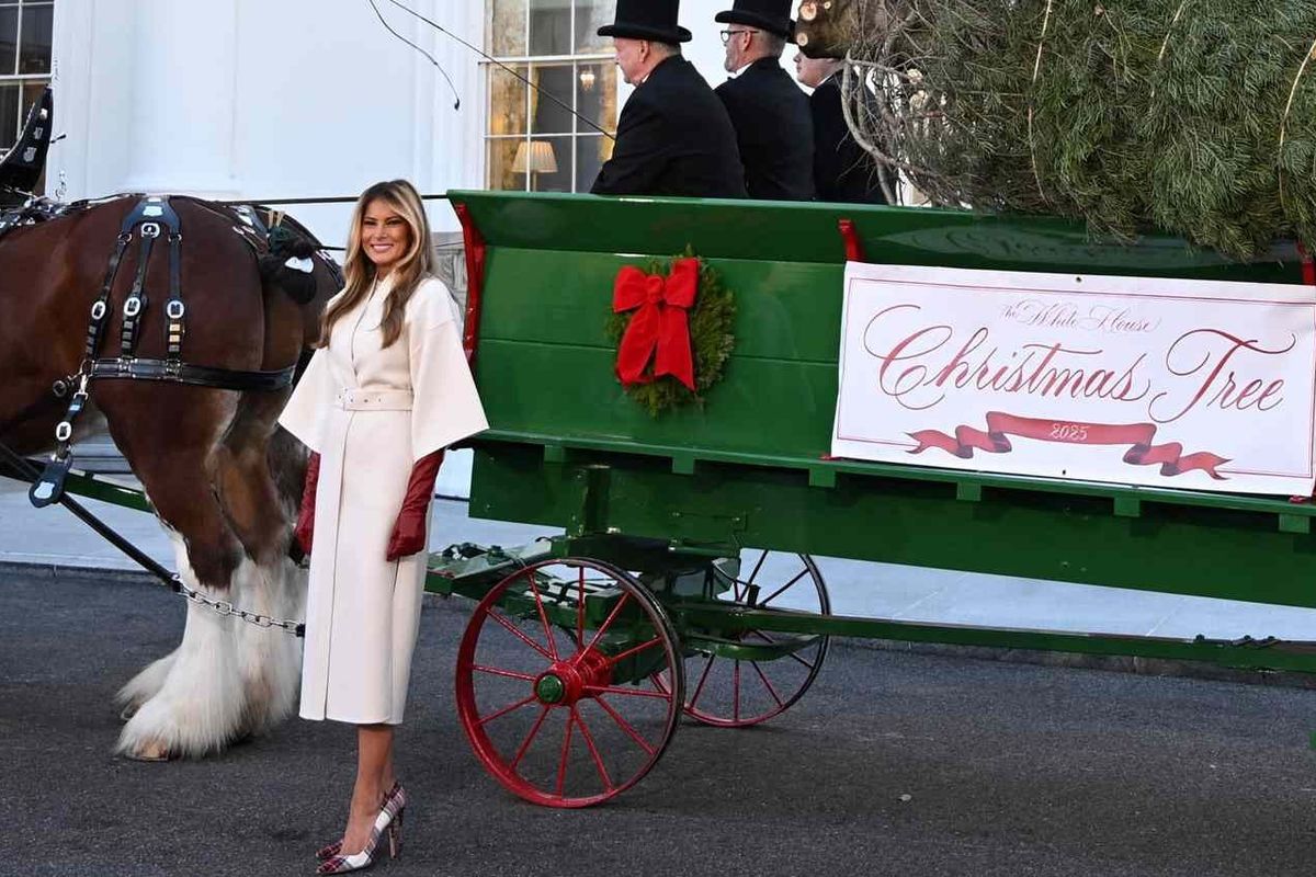 Melania Trump priti pemën zyrtare të Krishtlindjes në Shtëpinë e Bardhë; zgjedhja e këpucëve nxiti debate